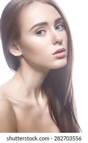 Beautiful Girl Light Nude Make Up Blond Stockfoto Shutterstock