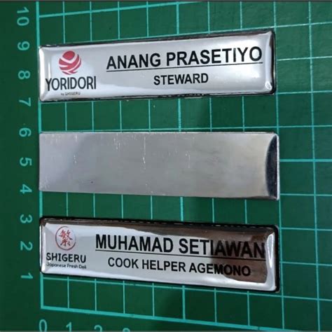 Jual Resin Stainless Nametag Nama Dada Papan Nama Pin Nama Name Tag