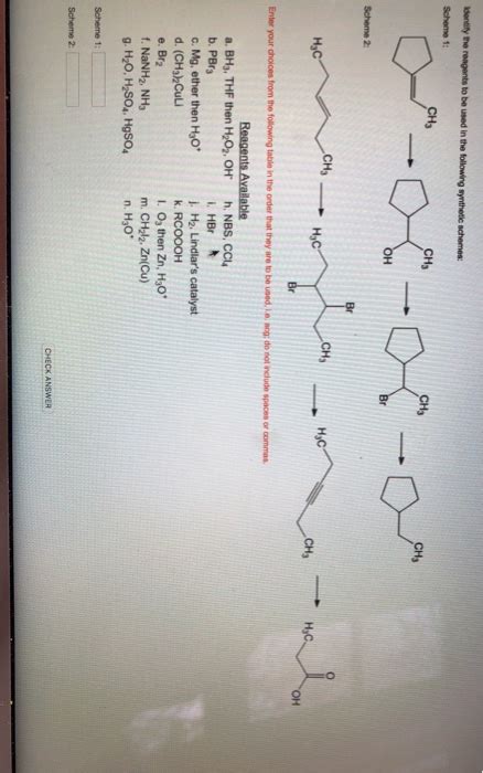 Solved Ch Ch Chs Scheme Ch Ch Ch Br A Bh Thf Chegg