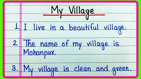 10 Lines On My Village In English My Village Essay In English 10