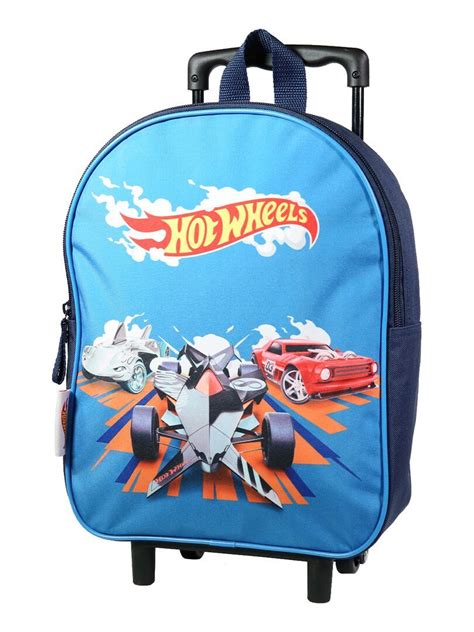 BAGTROTTER Sac à dos à roulettes cm maternelle Hot Wheels Bleu