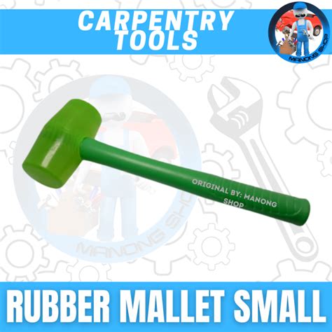 Manong Shop Rubber Mallet Small Green Plastic Handle Double Faced Soft