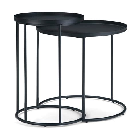 Simpli Home Monet Industrial In Wide Metal Piece Nesting Table In