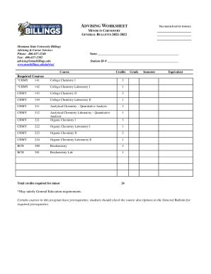 Fillable Online 2021 2022 Undergraduate Advising Worksheets Fax Email