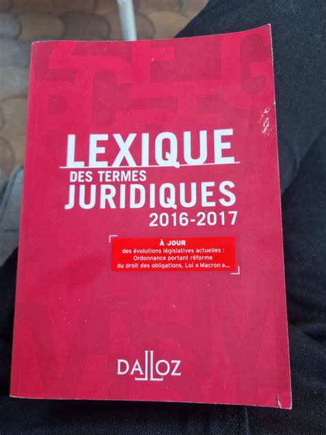 Lexique Des Termes Juridiques Vinted