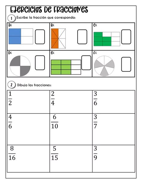 Ejercicios De Fracciones Profe Social