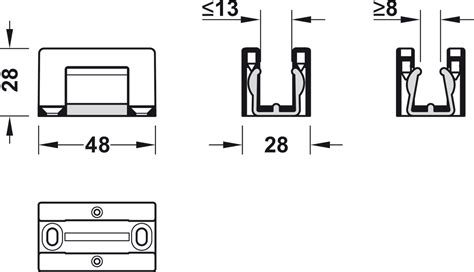 herraje para puerta corrediza Häfele Slido D Line11 50L 80L 120L