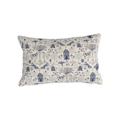 Blue White Cottage Pattern Quilted Cotton Lumbar Pillow Michaels