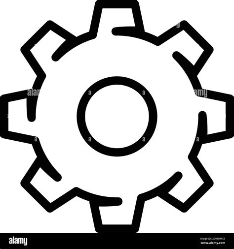 Silhouette Setting Gear Icon Vector In Modern Flat Outline Style For