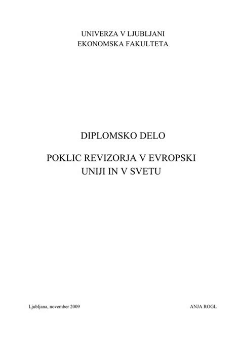 PDF DIPLOMSKO DELO POKLIC REVIZORJA V EVROPSKI UNIJI IN V 3 1 1