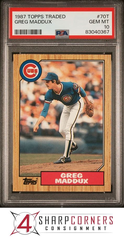 1987 TOPPS TRADED 70T GREG MADDUX RC CUBS HOF PSA 10 EBay