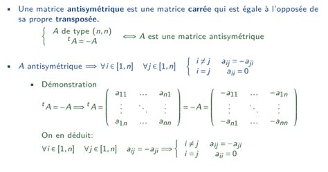 Matrices antisymétriques