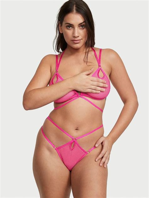 Askı ve File Detaylı Naked Teddy Pembe Victoria s Secret