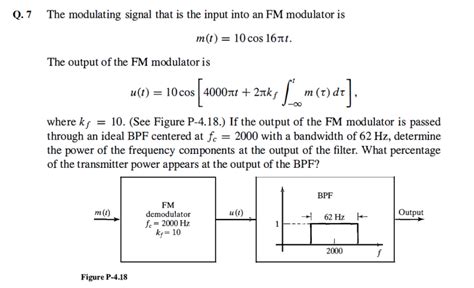 Solved Q The Modulating Signal That Is The Input Into An Chegg