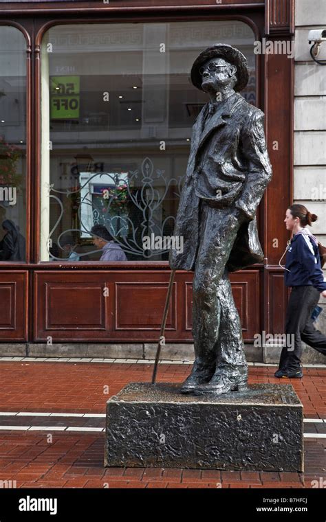 Statue Of James Joyce Dublin County Dublin Ireland Eire Stock Photo