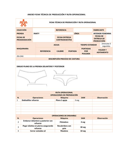 Ficha Tecnica De Patronaje Guia 3 123456 Patronaje Prendas Basicas