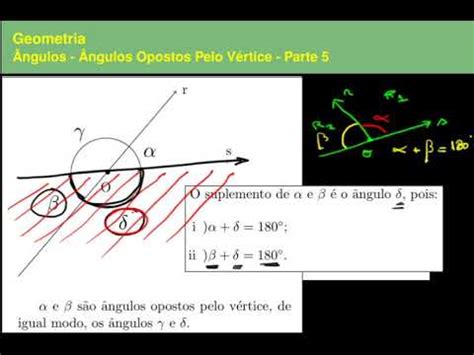 Geometria Ngulos Ngulos Opostos Pelo V Rtice Parte Youtube