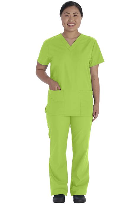 Vital Threads Men And Women Scrubs Set V Neck Top And Drawstring Pant