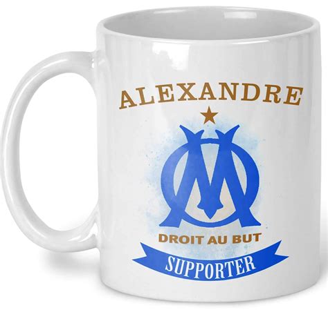 Mug foot OM personnalisé prénom Tasse olympique de Marseille Fan de