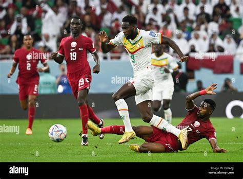 Iliman Ndiaye Of Senegal And Ismaeel Mohammad Of Qatar During Qatar V