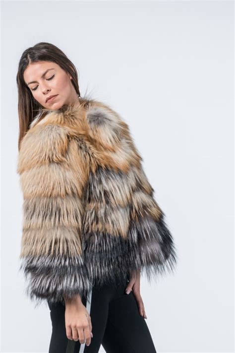 Red Cross Fox Fur Coat Real Fur Haute Acorn