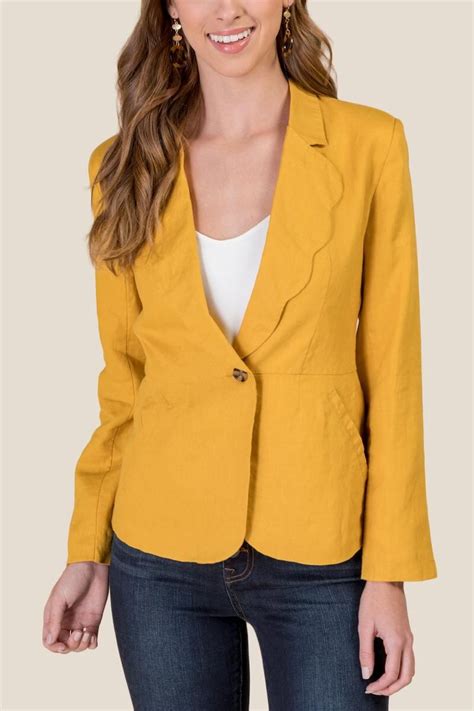 Meredith Scalloped Lapel Blazer Lapel Blazer Blazer Lapel