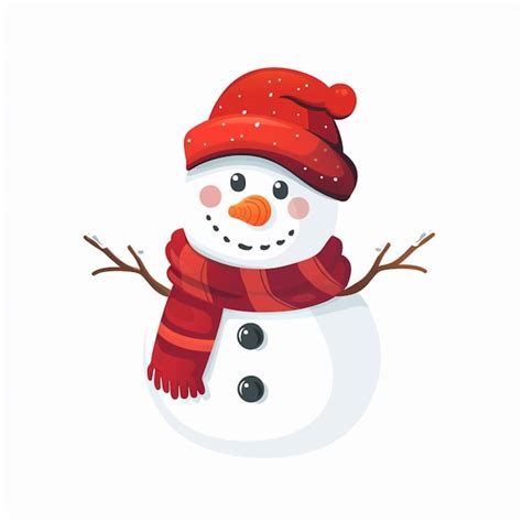 There Is A Snowman With A Red Hat And Scarf Generative Ai Premium Ai