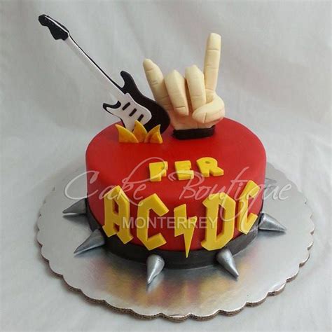 Pastel Acdc Acdc Cake Rock And Roll Acdc Cake Rock Cake Rock And