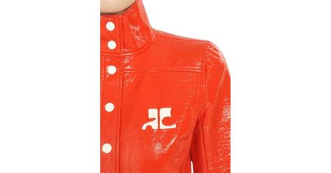 Courreges Vinyl Jacket In Red Lyst