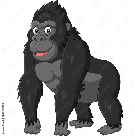 Cartoon Funny Gorilla On White Background Vector De Stock Adobe Stock