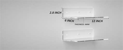 Sezanrpt 9 Inch Clear Wall Shelf Acrylic Small Floating Shelf For Wall