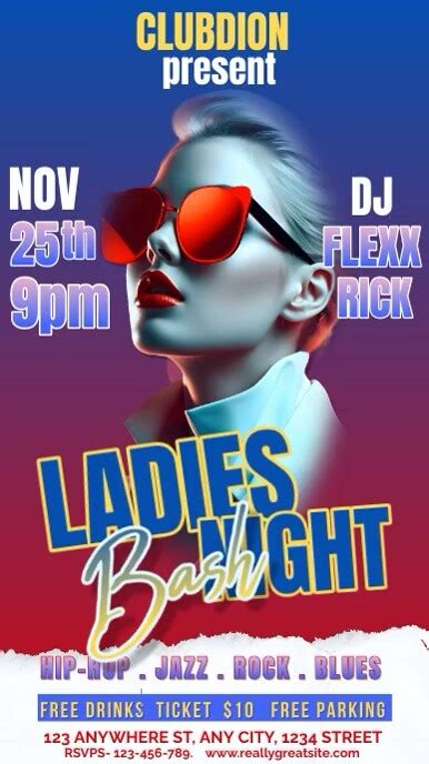 Maximalist Ladies Night Party Flyer Tiktok V Template Postermywall