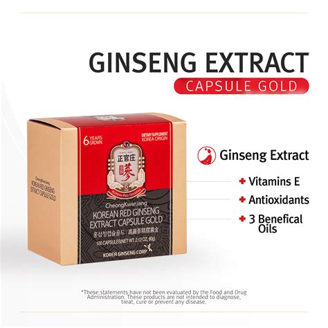 Buy Korea Ginseng Corp Korean Red Ginseng Extract Capsule Gold 100 Capsules Online At Lowest