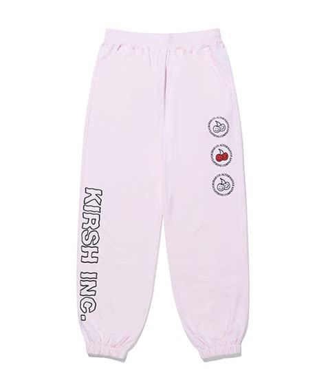 Musinsa Kirsh Doodle Cherry Circle Logo Sweatpants Pink