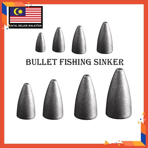 Bullet Fishing Sinker Lead Fishing Sinker Jig Head Batu Ladung Pancing