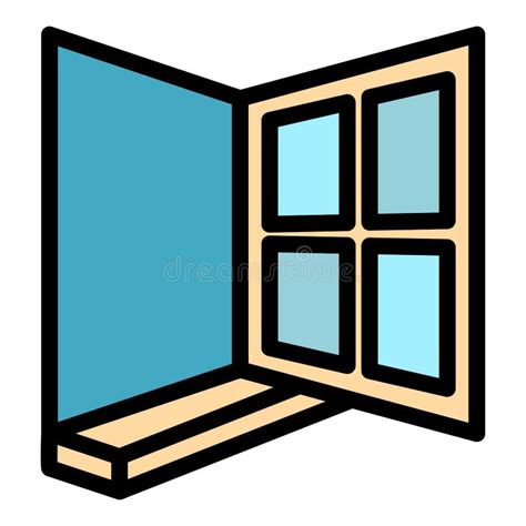 Abrir Ventana De Casa Icono Estilo De Contorno Ilustraci N Del Vector