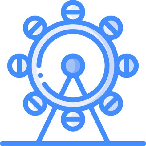 Ferris Wheel Basic Miscellany Blue Icon