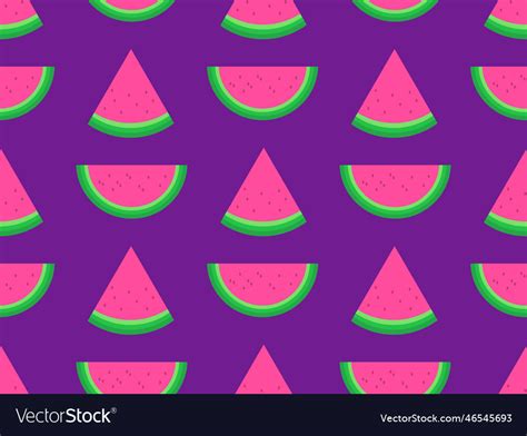 Watermelon Seamless Pattern Slices Of Royalty Free Vector