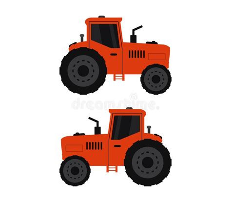 Icono Del Tractor Ilustrado En El Vector Sobre Fondo Blanco Stock De