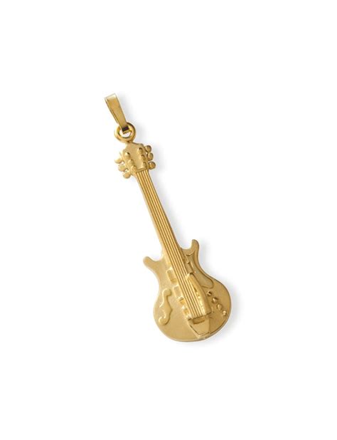 Bijou pendentif guitare électrique en plaqué or