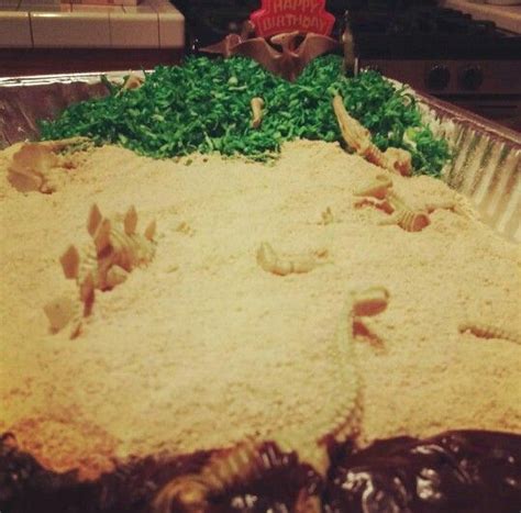 Jurrasic Park Cake Cake Graham Cracker Crumbs Coconut Fudge