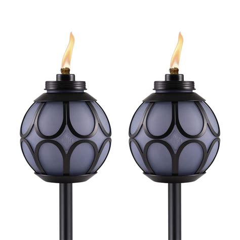 Tiki In Easy Install Torch Metal Globe Pack The Home