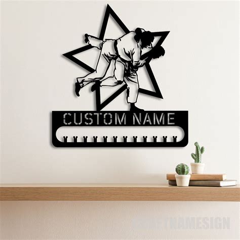 Custom Jiu Jitsu Led Medal Hanger Wall Hanging Decoration Craft Name Sign