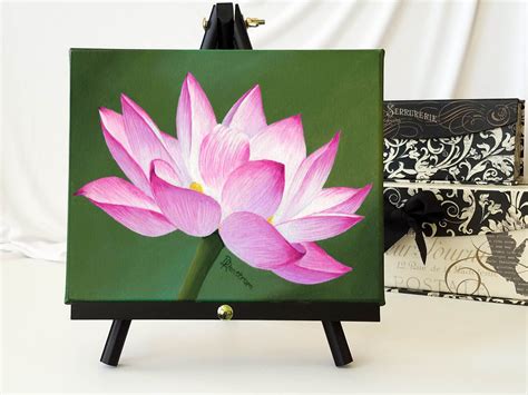 Pink Lotus Acrylic Painting Diana Ranstrom Art