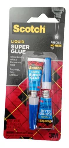 Super Pegamento Liquido Scotch Super Glue Duo Pack 2g C U Color Azul