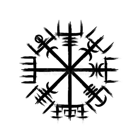 Vegvisir True Grunge Brushes Silhouette Stock Vector Illustration Of