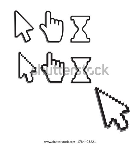 Pixel Cursors Icons Mouse Computer Cursor Stock Illustration 1784403221