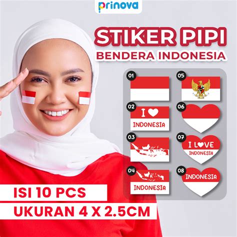 Jual Stiker Pipi Merah Putih Stiker Bendera Merah Putih Untuk Pipi Stiker Kemerdekaan Merah