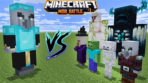 EVOKER WITH DIAMOND ARMOR Vs All Minecraft Mobs In Minecraft Battle