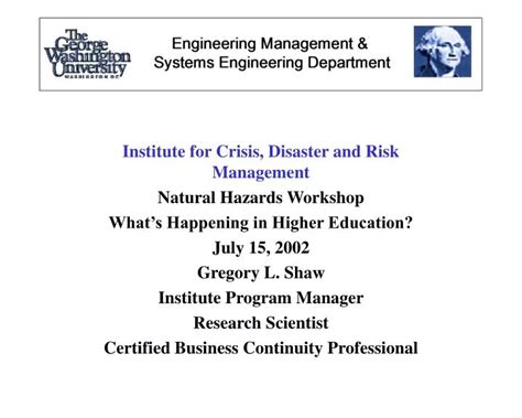 Ppt Institute For Crisis Disaster And Risk Management Natural